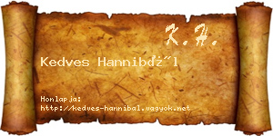 Kedves Hannibál névjegykártya
